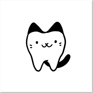 Cute cat tooth Posters and Art